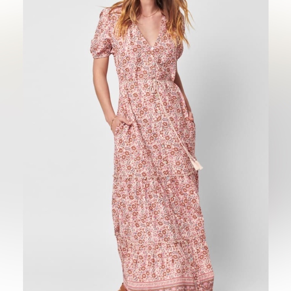 Faherty Orinda floral maxi dress in earth block